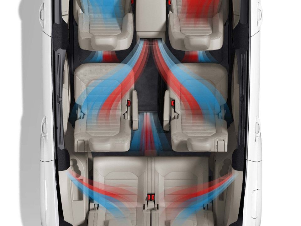 Volkswagen Teramont he thong dieu hoa 3 vung doc lap phu ca 3 hang ghe