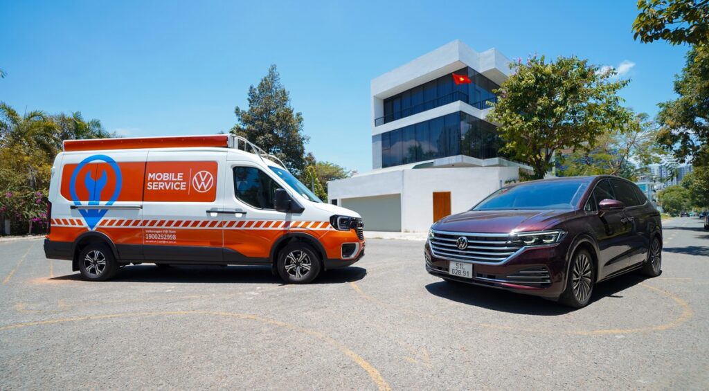 volkswagen viet nam ra mat mobile service dich vu bao duong luu dong chuan duc