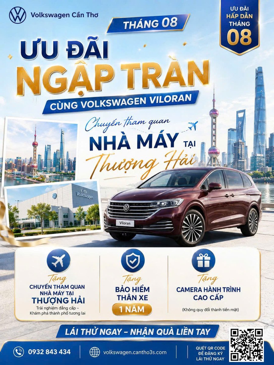 Poster uu dai Volkswagen Viloran thang 8/2026 tai Volkswagen Can Tho