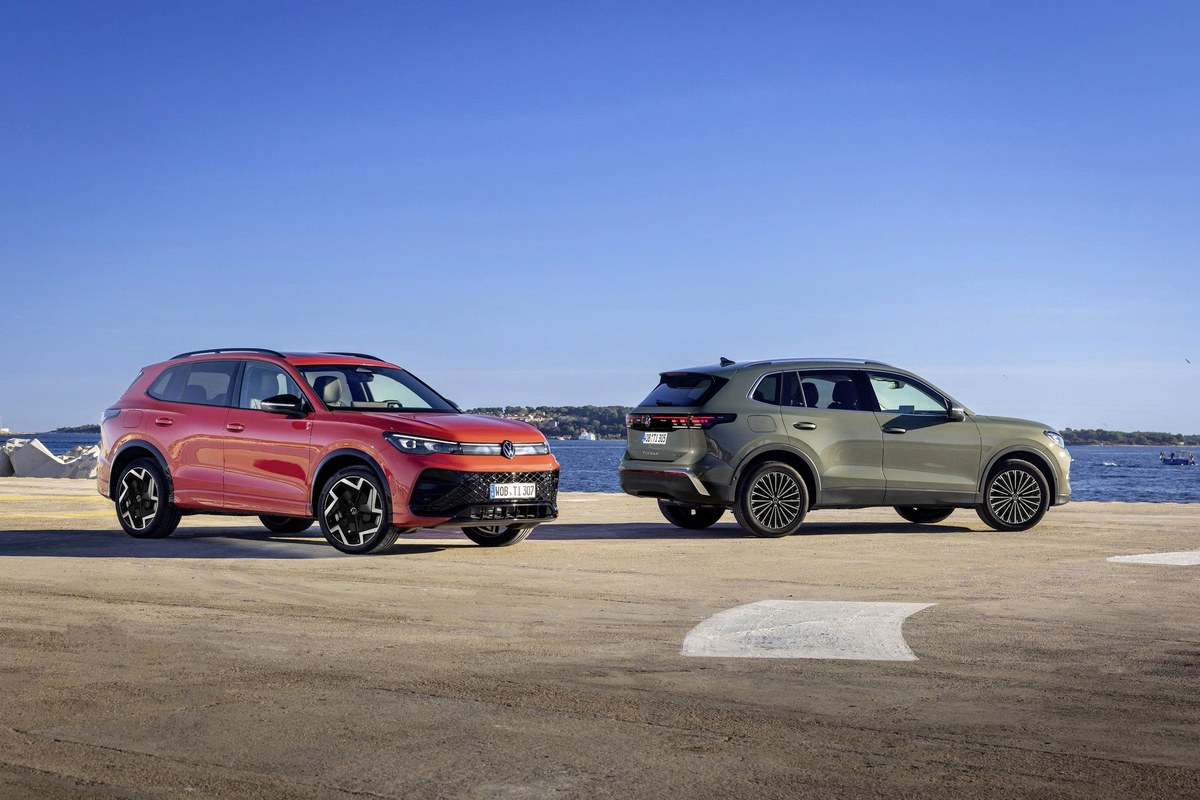 Hai chiec Tiguan mau do va xam